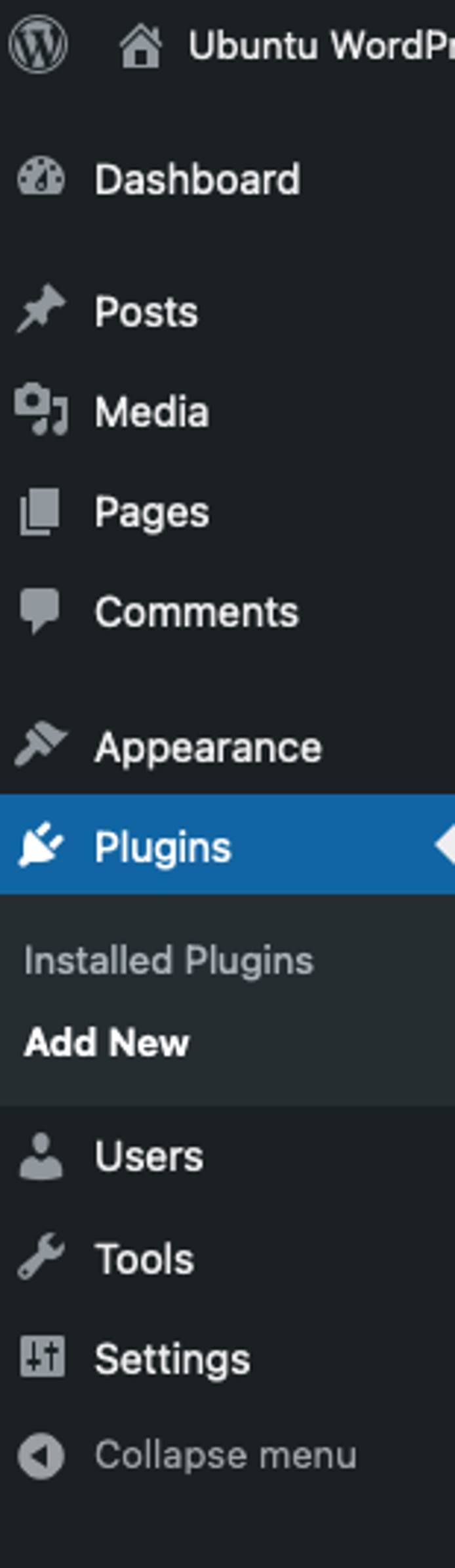 Select the WordPress Plugins Panel